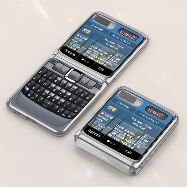 

For Samsung Galaxy Z Flip GKK Electroplating Painted Glass Protective Case(Silver Grey)