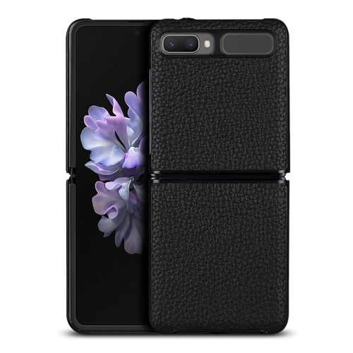 

For Samsung Galaxy Z Flip Lychee Texture Leather Folding Protective Case(Black)