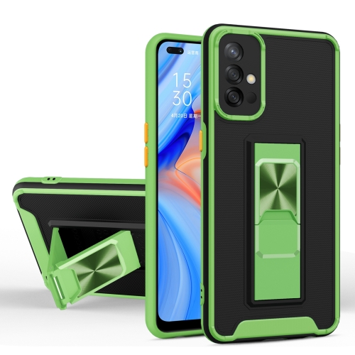 

For Samsung Galaxy A51 Dual-color Skin Feel TPU + PC Magnetic Shockproof Case with Invisible Holder(Grass Green)