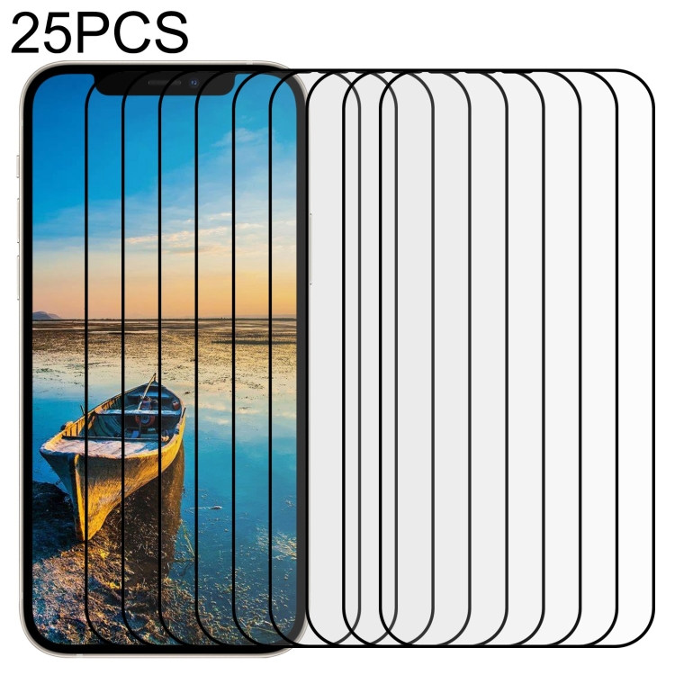 

25 PCS Full Glue Full Screen Tempered Glass Film For iPhone 13 / 13 Pro