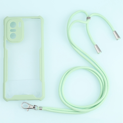 

For Xiaomi Redmi K40 CN Version/K40 Pro CN Version/Mi 11i Overseas Version/Poco F3 Acrylic + Color TPU Shockproof Case with Neck Lanyard(Avocado)