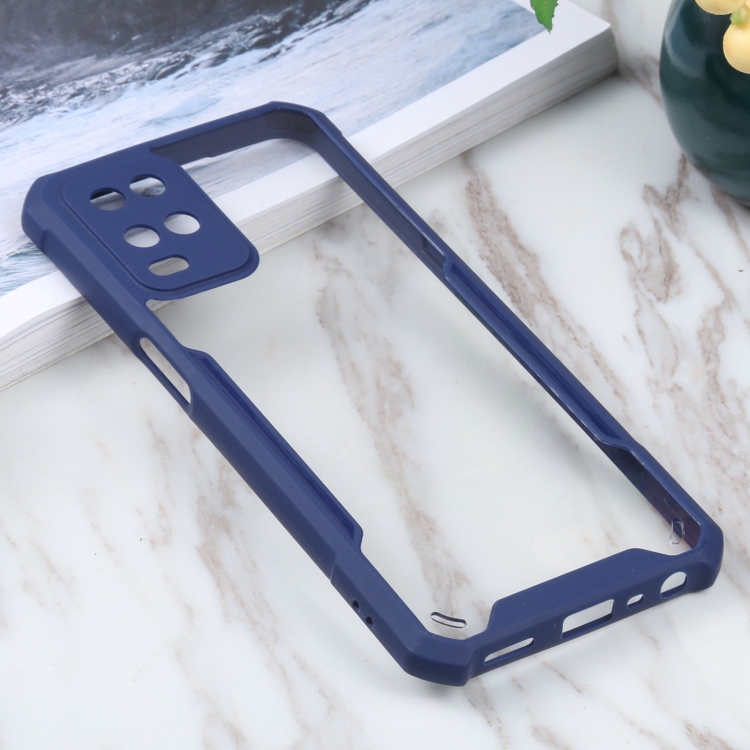 

For OPPO A54 4G Acrylic + Color TPU Shockproof Case(Dark Blue)