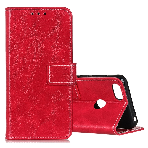 

For Motorola Moto E6 Play Retro Crazy Horse Texture Horizontal Flip Leather Case with Holder & Card Slots & Photo Frame & Wallet(Red)