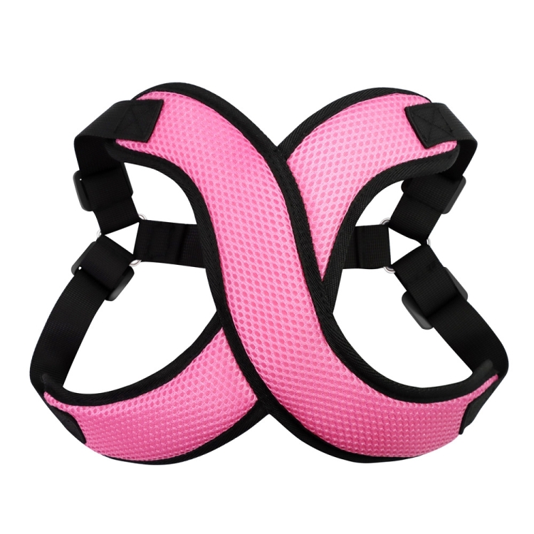 

Vest-style Nylon Mesh Breathable Pet Chest Strap Dog Traction Rope, Size:M(Pink)