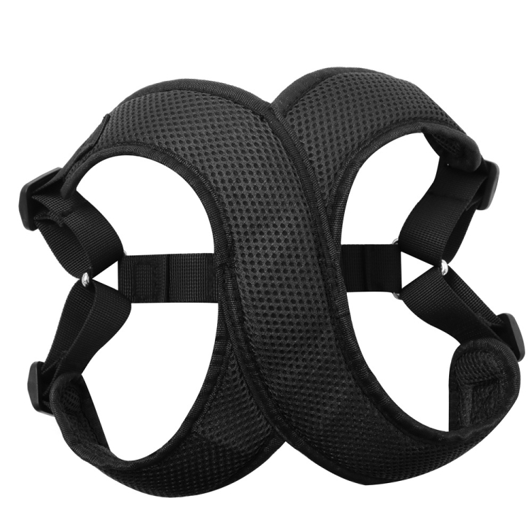 

Vest-style Nylon Mesh Breathable Pet Chest Strap Dog Traction Rope, Size:L(Black)