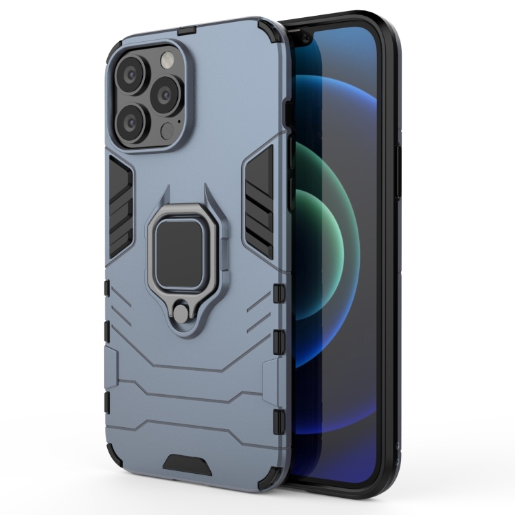 

Shockproof PC + TPU Protective Case with Magnetic Ring Holder For iPhone 13 Pro Max(Navy Blue)