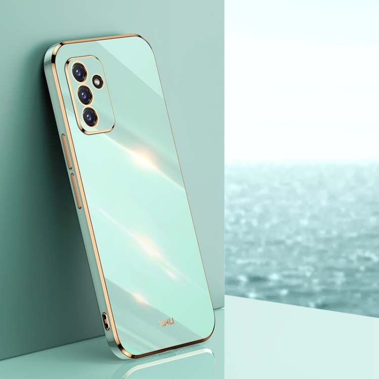 

For Samsung Galaxy A82 5G XINLI Straight 6D Plating Gold Edge TPU Shockproof Case(Mint Green)