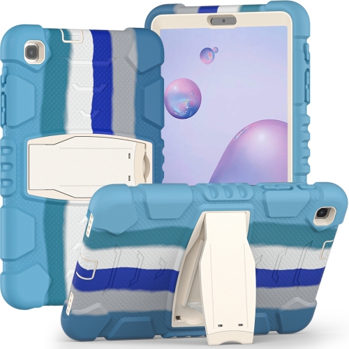 

For Samsung Galaxy Tab A8.4 2020 T307 3-Layer Protection Screen Frame + PC + Silicone Shockproof Combination Case with Holder(Colorful Blue)
