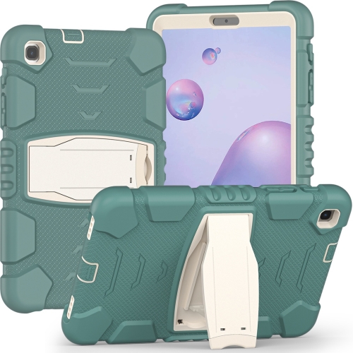 

For Samsung Galaxy Tab A8.4 2020 T307 3-Layer Protection Screen Frame + PC + Silicone Shockproof Combination Case with Holder(Emerald Green)