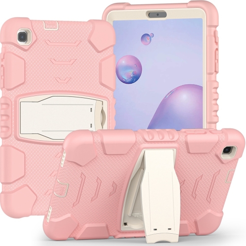 

For Samsung Galaxy Tab A8.4 2020 T307 3-Layer Protection Screen Frame + PC + Silicone Shockproof Combination Case with Holder(Cherry Blossoms Pink)