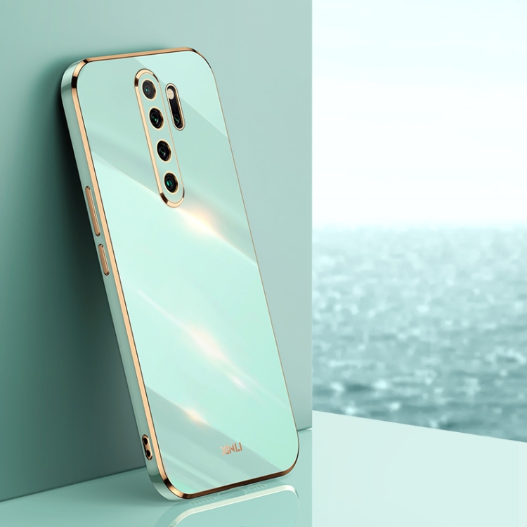 

For Xiaomi Redmi Note 8 Pro XINLI Straight 6D Plating Gold Edge TPU Shockproof Case(Mint Green)