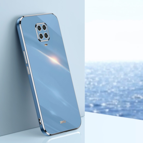 

For Xiaomi Redmi Note 9S XINLI Straight 6D Plating Gold Edge TPU Shockproof Case(Celestial Blue)
