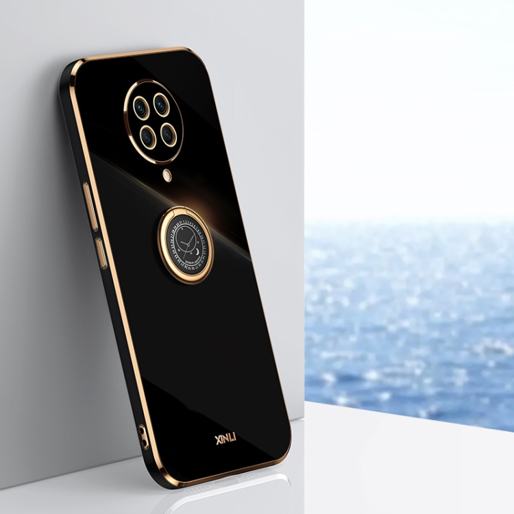 

For Xiaomi Redmi K30 Pro XINLI Straight 6D Plating Gold Edge TPU Shockproof Case with Ring Holder(Black)