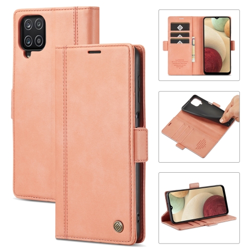 

For Samsung Galaxy A12 LC.IMEEKE Magnetic Buckle PU + TPU Horizontal Flip Leather Case with Holder & Card Slots & Wallet(Rose Gold)