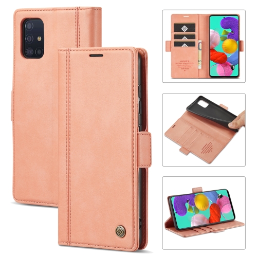 

For Samsung Galaxy A32 LC.IMEEKE Magnetic Buckle PU + TPU Horizontal Flip Leather Case with Holder & Card Slots & Wallet(Rose Gold)