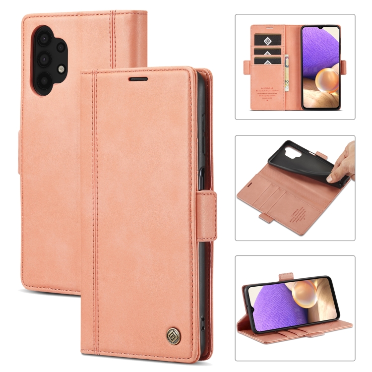 

For Samsung Galaxy A32 5G LC.IMEEKE Magnetic Buckle PU + TPU Horizontal Flip Leather Case with Holder & Card Slots & Wallet(Rose Gold)