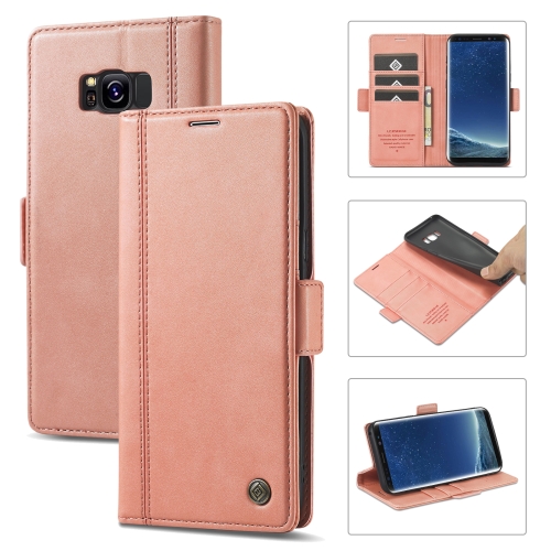 

For Samsung Galaxy S8 LC.IMEEKE Magnetic Buckle PU + TPU Horizontal Flip Leather Case with Holder & Card Slots & Wallet(Rose Gold)