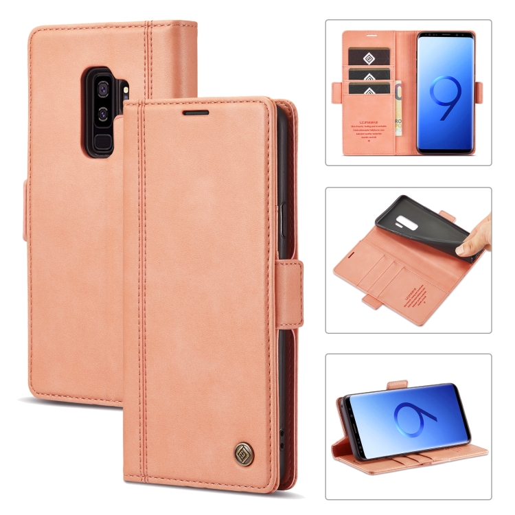 

For Samsung Galaxy S9+ LC.IMEEKE Magnetic Buckle PU + TPU Horizontal Flip Leather Case with Holder & Card Slots & Wallet(Rose Gold)