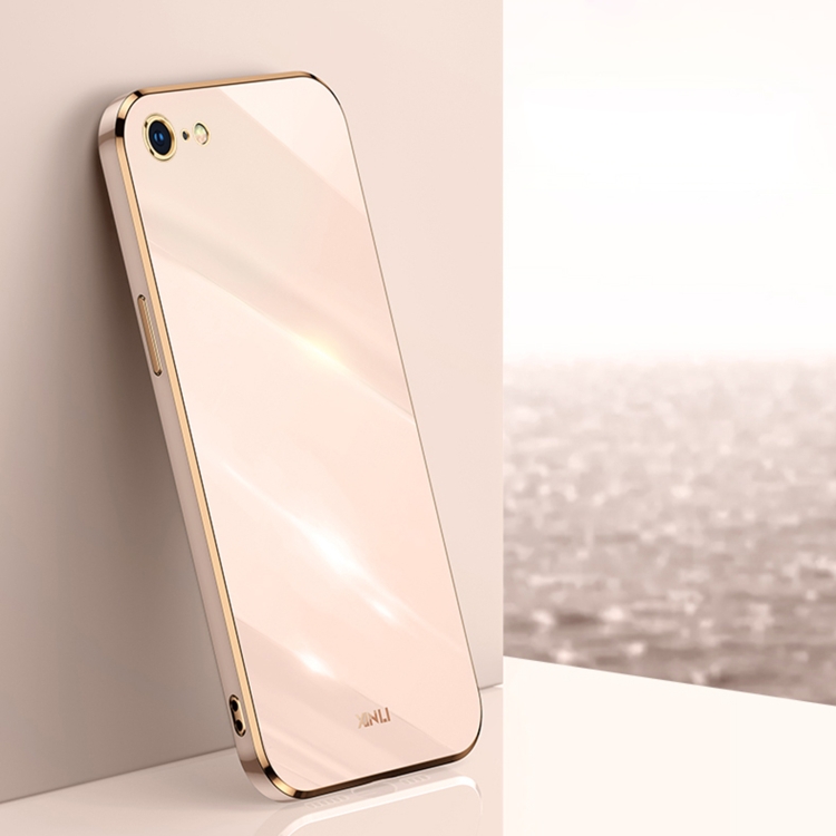 

XINLI Straight 6D Plating Gold Edge TPU Shockproof Case For iPhone 6 Plus / 6s Plus(Pink)