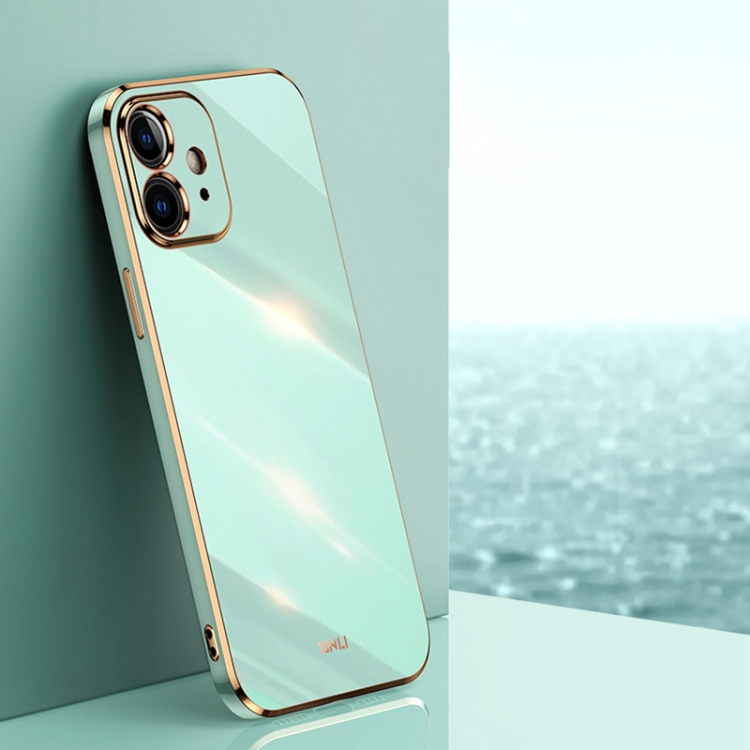 

XINLI Straight 6D Plating Gold Edge TPU Shockproof Case For iPhone 11(Mint Green)