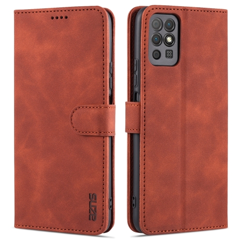 

For Honor Play 5T Youth AZNS Skin Feel Calf Texture Horizontal Flip Leather Case with Card Slots & Holder & Wallet(Brown)