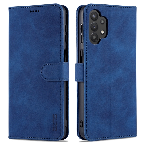 

For Samsung Galaxy A32 5G AZNS Skin Feel Calf Texture Horizontal Flip Leather Case with Card Slots & Holder & Wallet(Blue)