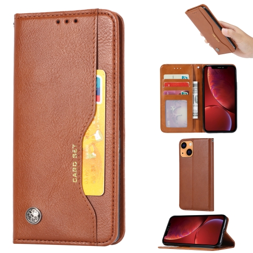 

Knead Skin Texture Horizontal Flip Leather Case with Photo Frame & Holder & Card Slots & Wallet For iPhone 13 mini(Brown)