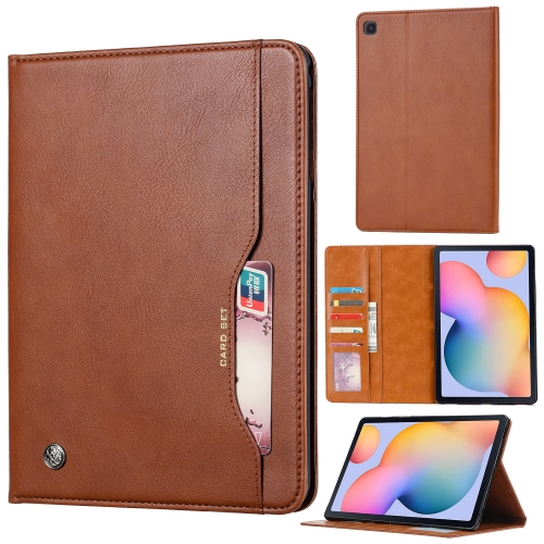 

For Samsung Galaxy Tab A7 Lite Knead Skin Texture Horizontal Flip Leather Case with Photo Frame & Holder & Card Slots & Wallet(Brown)