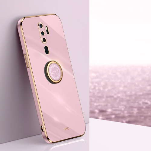 

For OPPO A9 2020 / A11x XINLI Straight 6D Plating Gold Edge TPU Shockproof Case with Ring Holder(Cherry Purple)