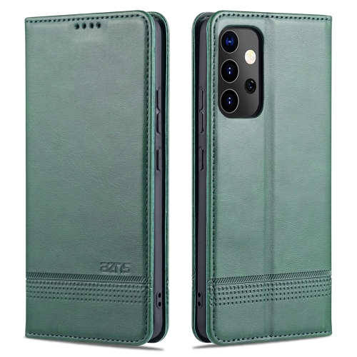 

For Samsung Galaxy A82 5G AZNS Magnetic Calf Texture Horizontal Flip Leather Case with Card Slots & Holder & Wallet(Dark Green)