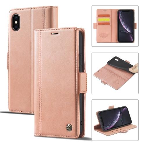 

LC.IMEEKE Magnetic Buckle PU + TPU Horizontal Flip Leather Case with Holder & Card Slots & Wallet For iPhone XS Max(Rose Gold)