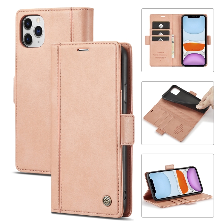 

LC.IMEEKE Magnetic Buckle PU + TPU Horizontal Flip Leather Case with Holder & Card Slots & Wallet For iPhone 11 Pro(Rose Gold)