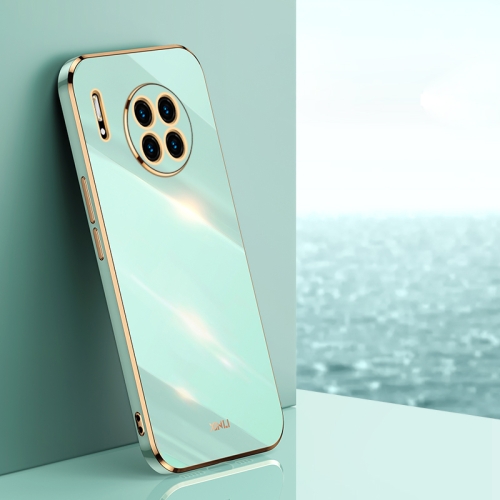 

For Huawei Mate 30 XINLI Straight 6D Plating Gold Edge TPU Shockproof Case(Mint Green)