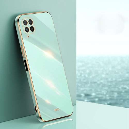 

For Huawei nova 6 SE XINLI Straight 6D Plating Gold Edge TPU Shockproof Case(Mint Green)