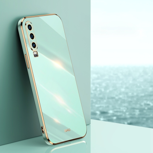 

For Huawei P30 XINLI Straight 6D Plating Gold Edge TPU Shockproof Case(Mint Green)