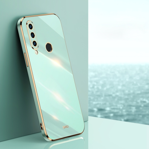

For Huawei P30 Lite XINLI Straight 6D Plating Gold Edge TPU Shockproof Case(Mint Green)
