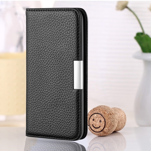 

For iPhone XR Litchi Texture Horizontal Flip Leather Case with Holder & Card Slots(Black)