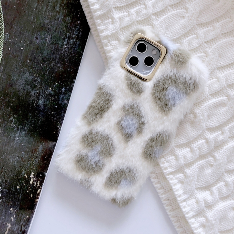 

For iPhone 11 Pro Max Mink Plush Phone Protect Case(Grey)