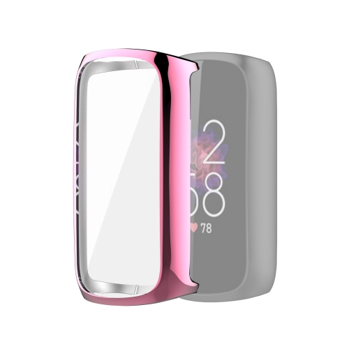 

For Fitbit Luxe Full Coverage TPU Electroplating Protective Case Cover(Pink)