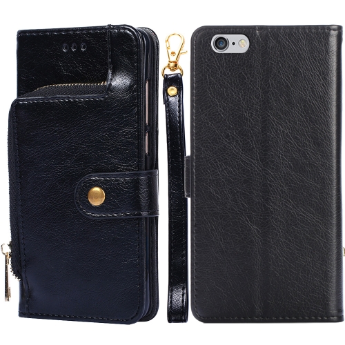 

Zipper Bag PU + TPU Horizontal Flip Leather Case with Holder & Card Slot & Wallet & Lanyard For iPhone 6 Plus / 6s Plus(Black)