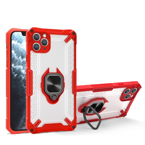 

Matte TPU + PC Magnetic Shockproof Case with Ring Holder For iPhone 13(Red)