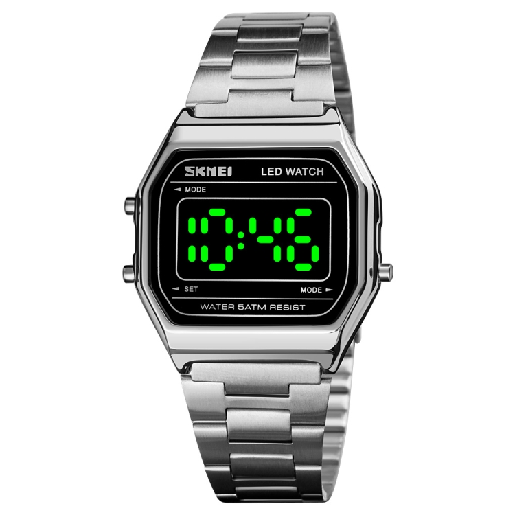 

SKMEI 1646 LED Digital Display Luminous Electronic Watch(Silver)