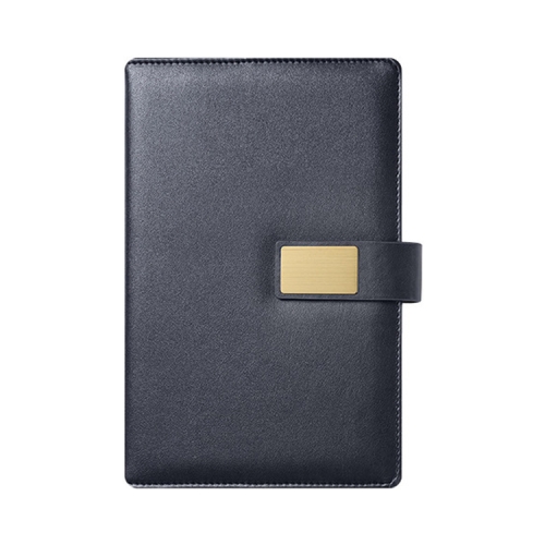 

A5 Flat Buckle Double Bag Business Style PU Notebook Magnetic Buckle Notebook(Navy Blue)