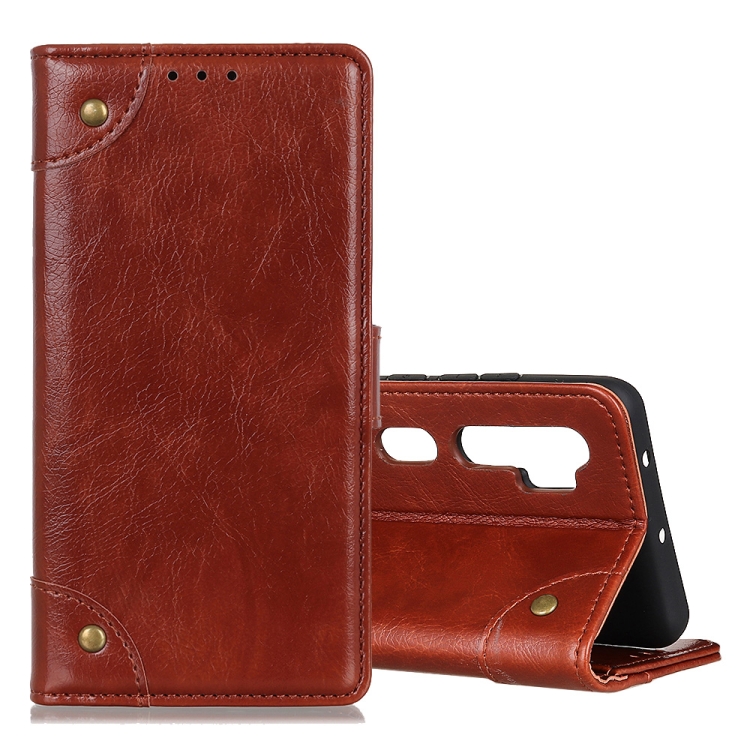 

For Xiaomi Mi Note 10 / CC9 Pro Copper Buckle Nappa Texture Horizontal Flip Leather Case with Holder & Card Slots & Wallet(Brown)