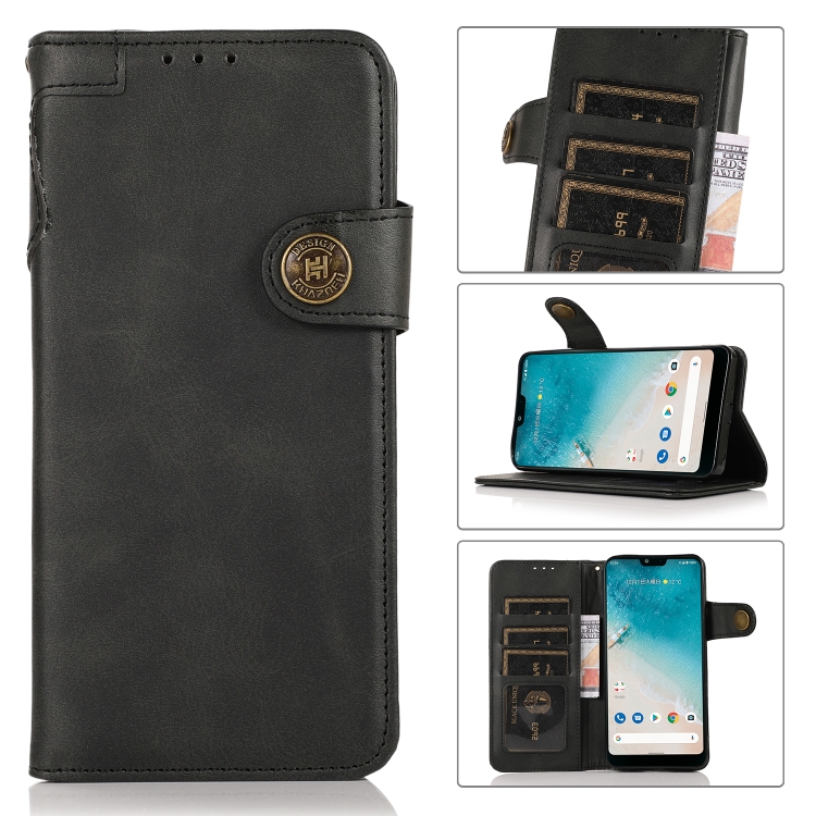 

For OPPO A16 KHAZNEH Dual-Splicing Cowhide Texture Horizontal Flip Leather Case with Holder & Card Slots & Wallet & Photo Frame & Lanyard(Black)