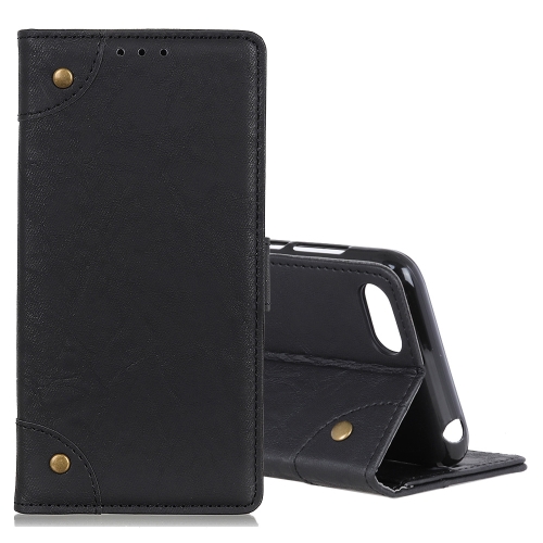 

For Alcatel 1V (2019) Copper Buckle Retro Crazy Horse Texture Horizontal Flip Leather Case with Holder & Card Slots & Wallet(Black)