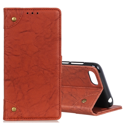 

For Alcatel 1V (2019) Copper Buckle Retro Crazy Horse Texture Horizontal Flip Leather Case with Holder & Card Slots & Wallet(Brown)