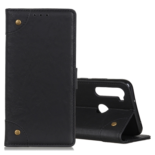 

For Xiaomi Redmi Note 8T Copper Buckle Retro Crazy Horse Texture Horizontal Flip Leather Case with Holder & Card Slots & Wallet(Black)