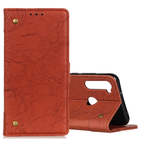 

For Xiaomi Redmi Note 8T Copper Buckle Retro Crazy Horse Texture Horizontal Flip Leather Case with Holder & Card Slots & Wallet(Brown)