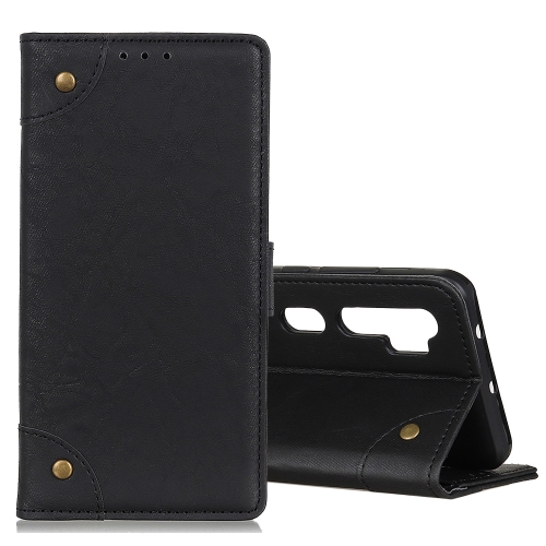 

For Xiaomi Mi Note 10 / CC9 Pro Copper Buckle Retro Crazy Horse Texture Horizontal Flip Leather Case with Holder & Card Slots & Wallet(Black)